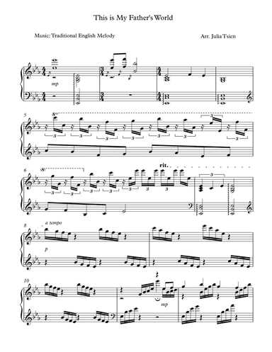 This is My Father's World, piano solo (arr. julia tsien)