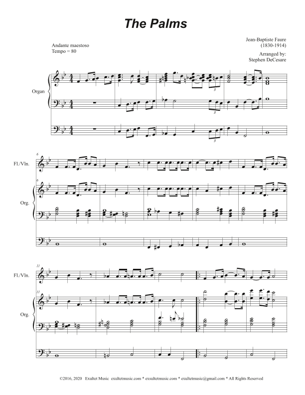 The Palms (Flute or Violin solo and Organ) (arr. Stephen DeCesare)