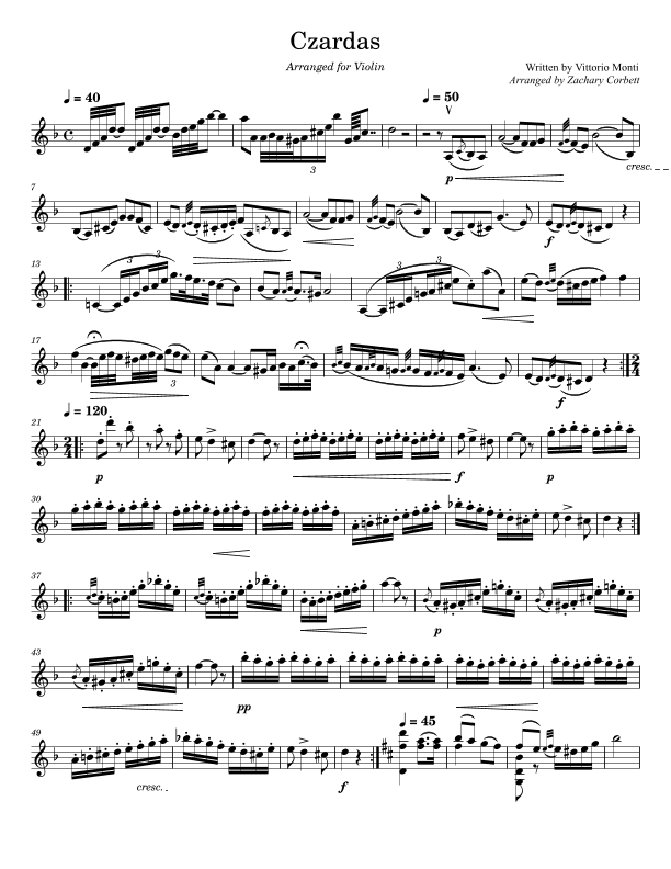 Czardas (arr. Zachary Corbett)