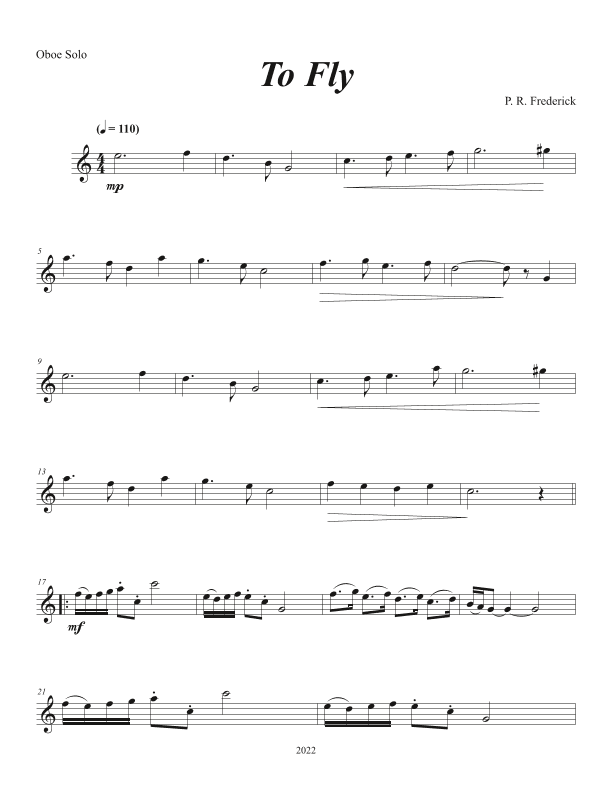 To Fly (Unaccompanied Oboe Solo)