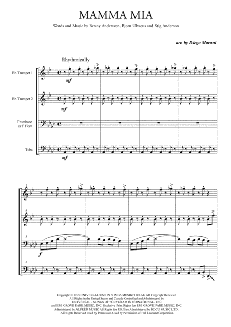 Mamma Mia (arr. Diego Marani)