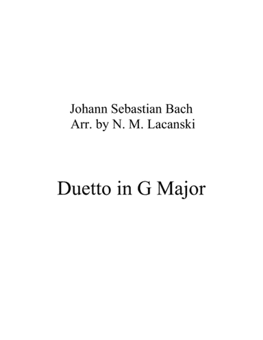 Duetto in G Major (arr. Nick Lacanski)