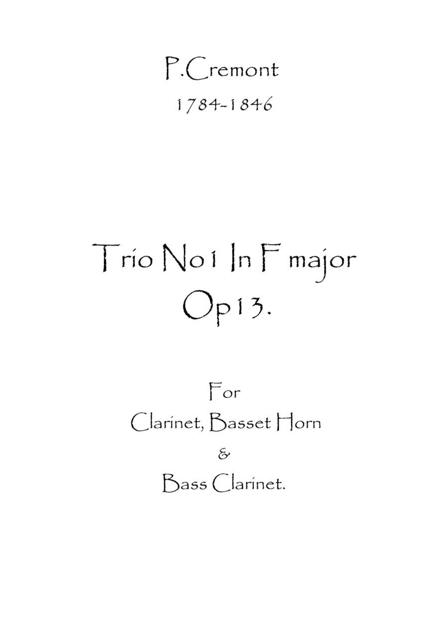 Trio No.1 in F maj. Op.13 (arr. Spence Bundy)