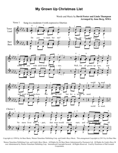 Grown-Up Christmas List (arr. June Berg, MMA)