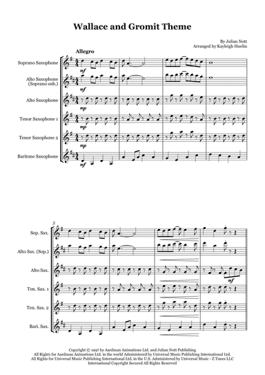 Wallace And Gromit Theme (arr. Kayleigh Huelin)