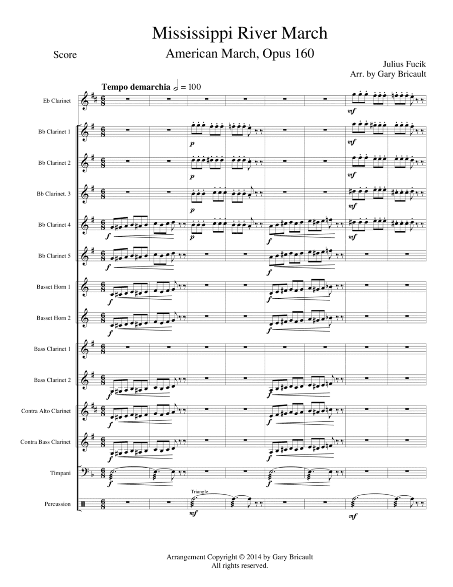 Mississippi River March - American March, Opus 160 (arr. Gary Bricault)