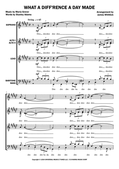 What A Diff'rence A Day Made (arr. James Whittick)