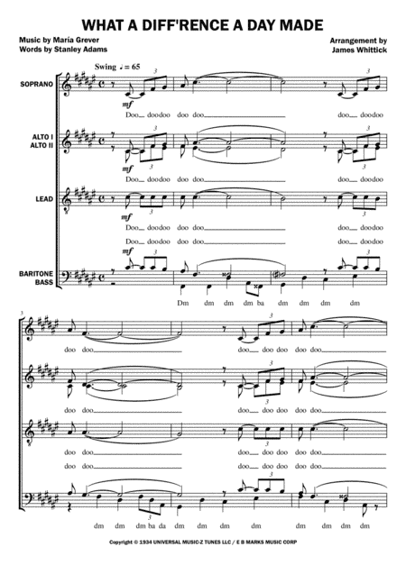 What A Diff'rence A Day Made (arr. James Whittick)