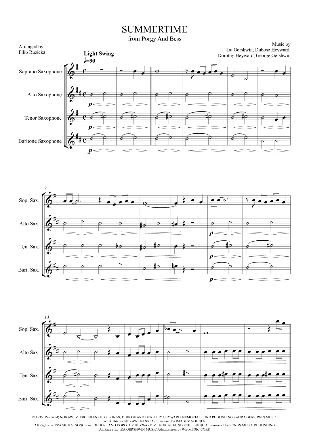 Summertime (arr. Filip Růžička)