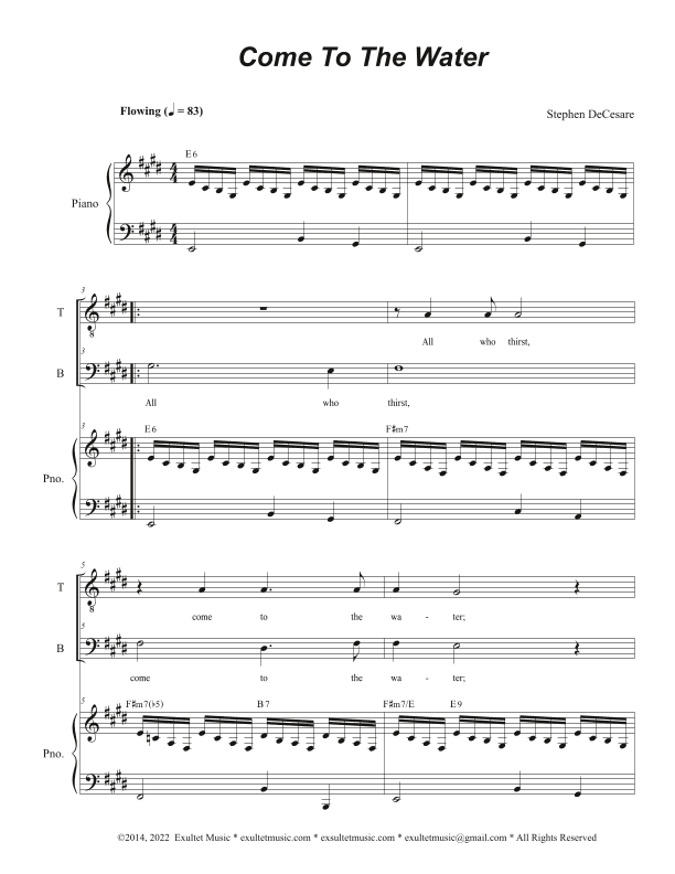 Come To The Water (2-part choir - (TB)