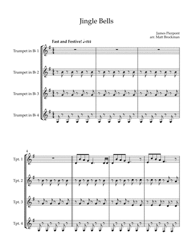 Jingles Bells (for 4 trumpets) (arr. Matthew Brockman)