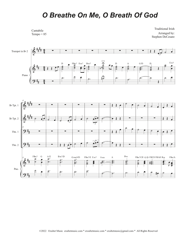 O Breathe On Me, O Breath Of God (Brass Quartet and Piano - Alternate Version) (arr. Stephen DeCesare)