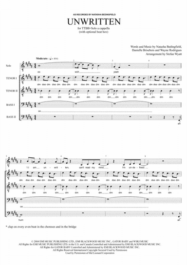 Unwritten (arr. Stefan Wyatt)