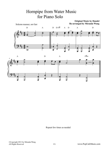 Allegro Maestoso from Water Music - Wedding Recessional Songs (arr. Miranda Wong)