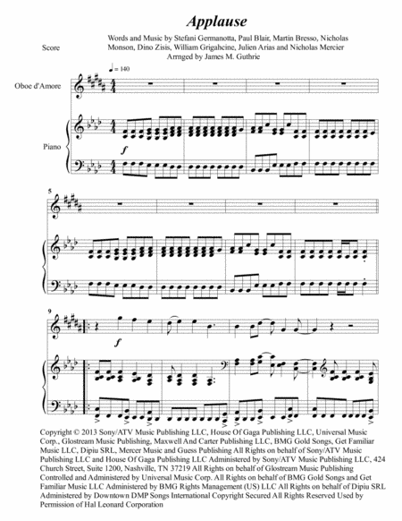 Applause (arr. James M. Guthrie, ASCAP)