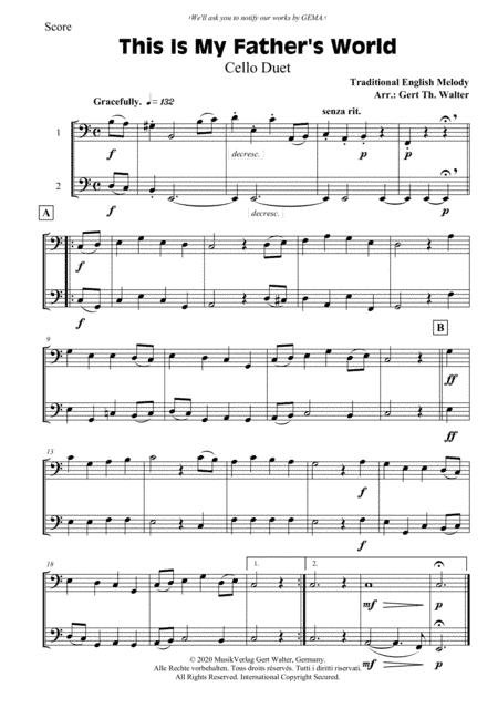 This Is My Father's World (arr. Gert Th. Walter)