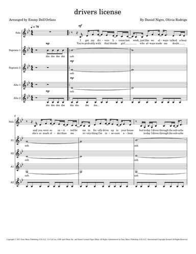 Drivers License (arr. Emmy Dell'Orfano)