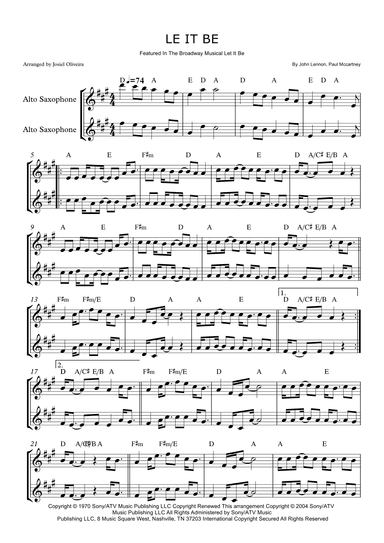 Let It Be (arr. Josiel Oliveira)