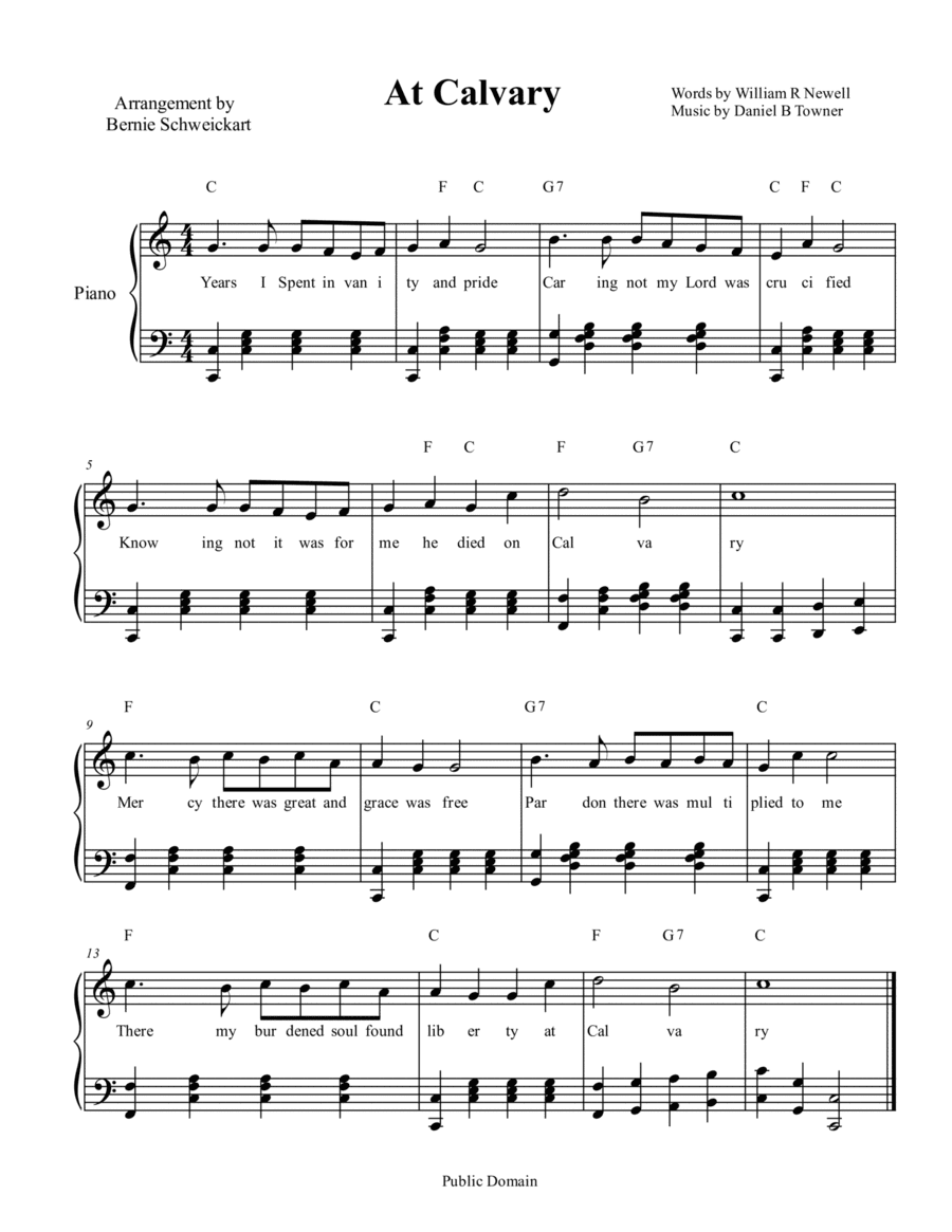 At Calvary (arr. Bernie Schweickart)