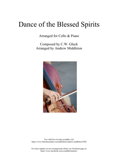 Dance of the Blessed Spirits arranged for Cello and Piano (arr. Andrew Middleton)