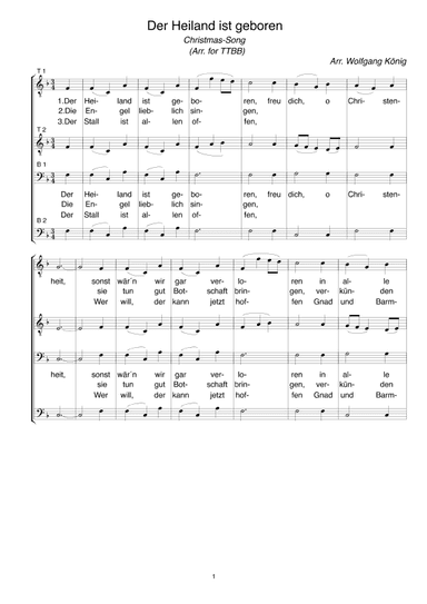 Der Heiland ist geboren (arr. Wolfgang König)