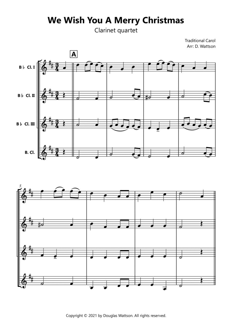 We Wish You A Merry Christmas (arr. Douglas Wattson)