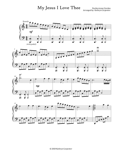 My Jesus I Love Thee (Advanced Piano) (arr. Kathryn Carpenter)