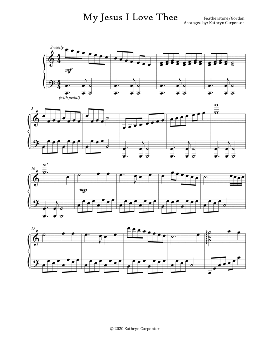 My Jesus I Love Thee (Advanced Piano) (arr. Kathryn Carpenter)
