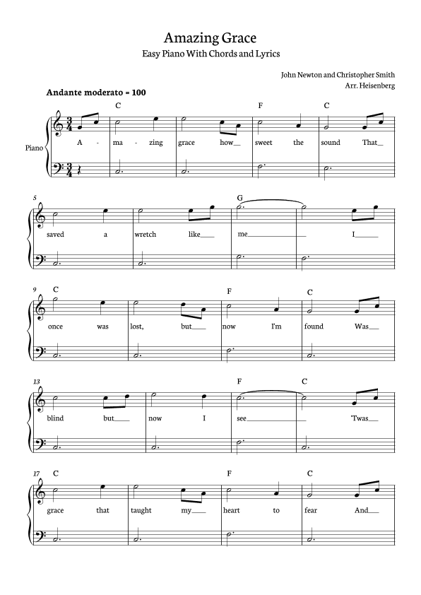 Amazing Grace (arr. Heisenberg)