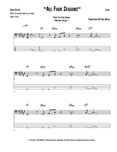 All Four Seasons (arr. Accubass)