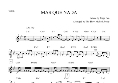 Mas Que Nada (arr. The Sheet Music Library)