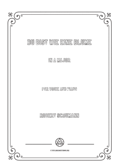 Schumann-Du bist wie eine Blume in A Major,for Voice and Piano (arr. MSM)