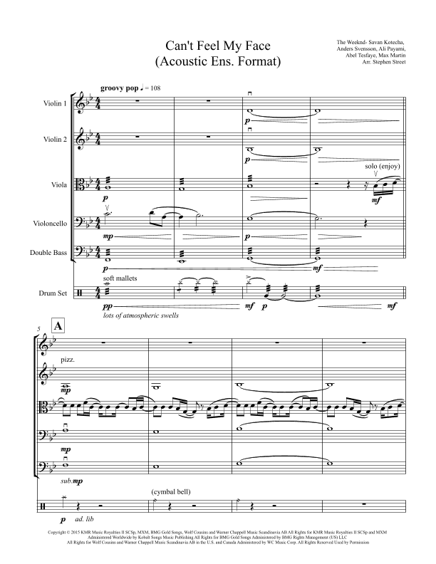 Can't Feel My Face (arr. Stephen Street)