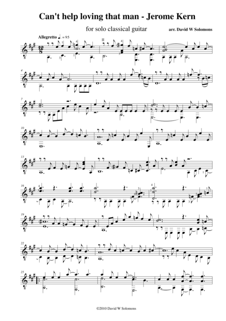 Can't help loving that man of mine for classical guitar (arr. David Warin Solomons)