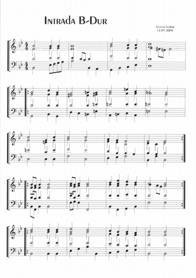Intrada in B flat major for 2 Trumpets and 2 Trombones