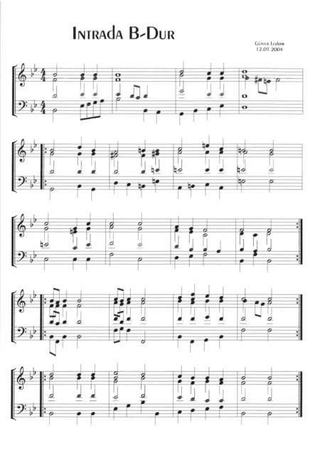Intrada in B flat major for 2 Trumpets and 2 Trombones