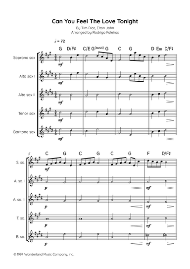 Can You Feel The Love Tonight (arr. Rodrigo Faleiros)
