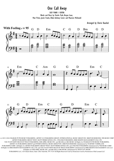 One Call Away (arr. Cherie Kaushal)
