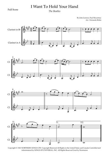 I Want To Hold Your Hand (arr. Fernando Britto)