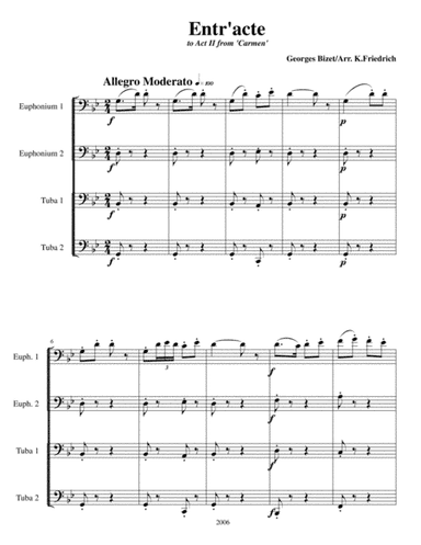 Entr'Acte (to Act II) from 'Carmen' (arr. Kenneth D. Friedrich)