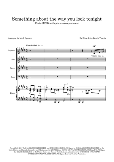 Something About The Way You Look Tonight (arr. Mark Sproson)