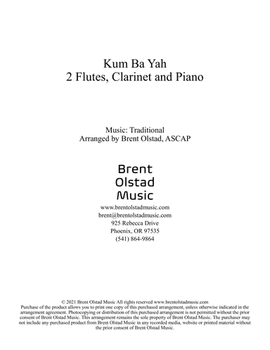 Kum Ba Yah (arr. Brent Olstad, ASCAP)