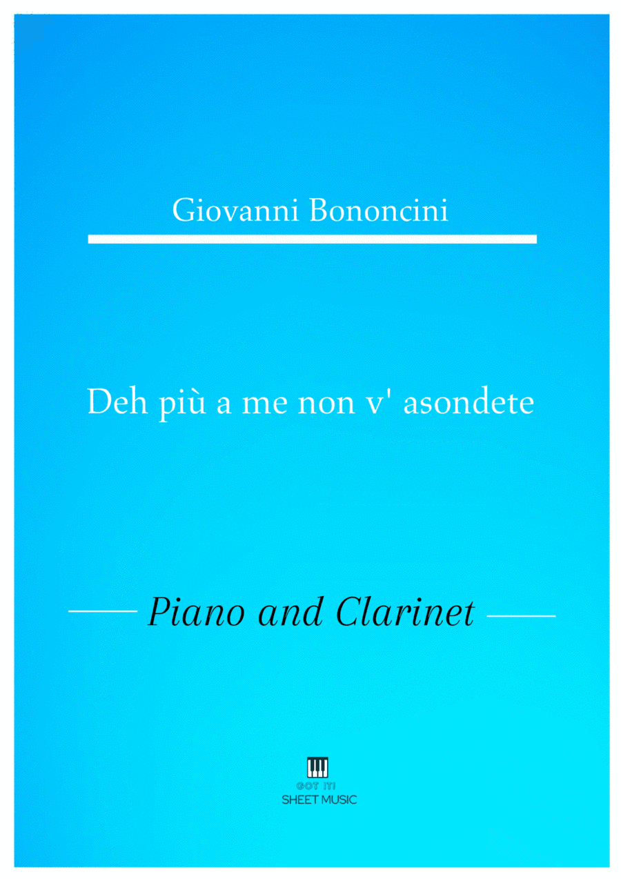 Giovanni Bononcini - Deh pi a me non v_asondete (Piano and Clarinet) (arr. ANDRE LAITANO)