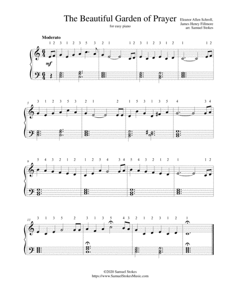 The Beautiful Garden of Prayer - for easy piano (arr. Samuel Stokes)