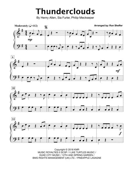 Thunderclouds (arr. Ron Sheffer)