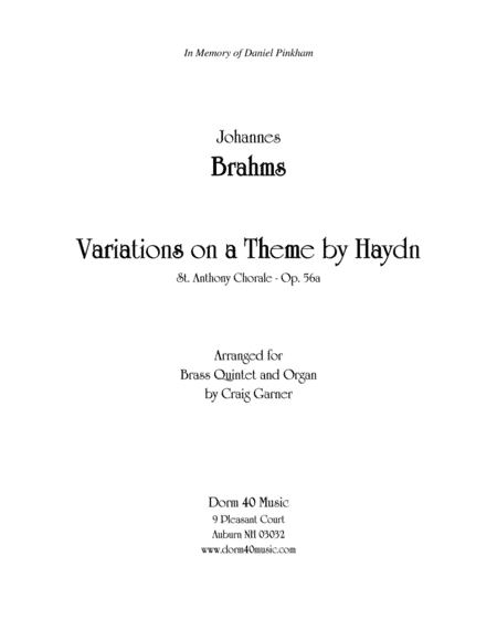 Variations on a Theme by Haydn (for Organ and Brass Quintet) (arr. Craig Garner)