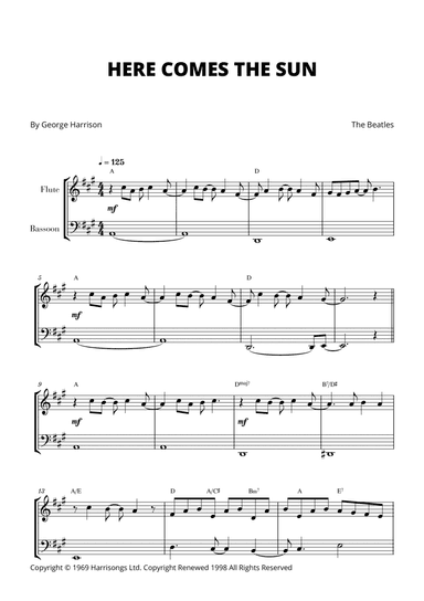 Here Comes The Sun (arr. Cadenza Editions)