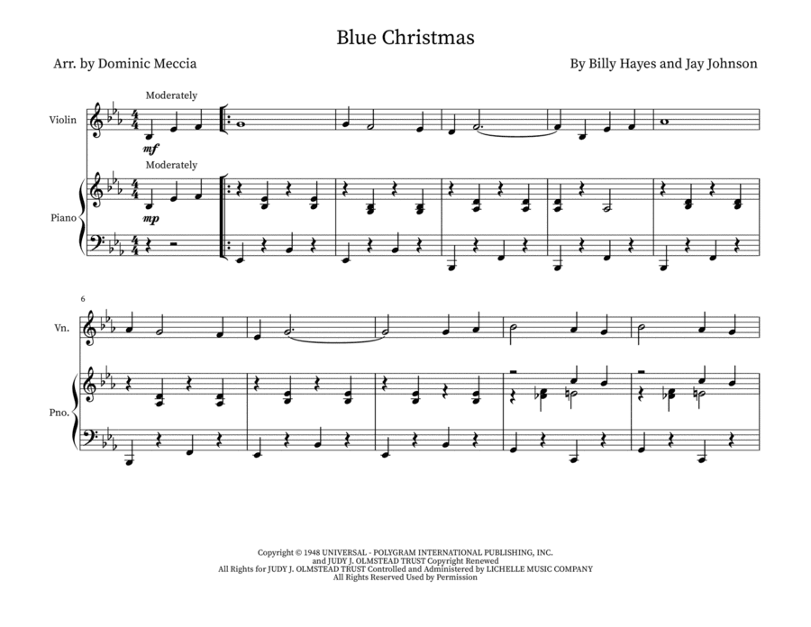 Blue Christmas (arr. Dominic Meccia)