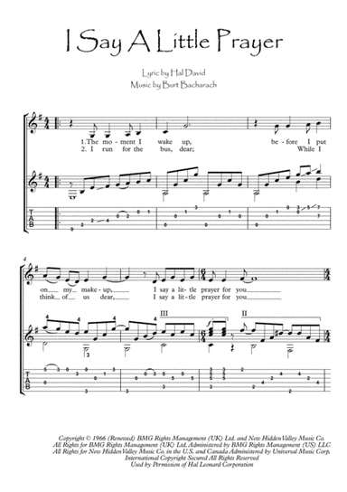 I Say A Little Prayer (arr. PianoSheetNow)