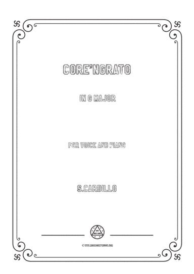 Cardillo-Core'ngrato in G Major,for Voice and Piano (arr. MSM)